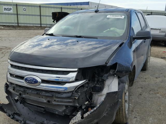 2FMDK4GC4EBB11557 - 2014 FORD EDGE SE BLACK photo 2