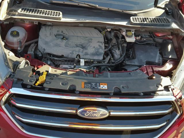 1FMCU0GD5HUA04281 - 2017 FORD ESCAPE SE BURGUNDY photo 7