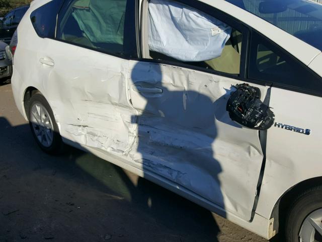 JTDZN3EU7D3246182 - 2013 TOYOTA PRIUS V WHITE photo 9