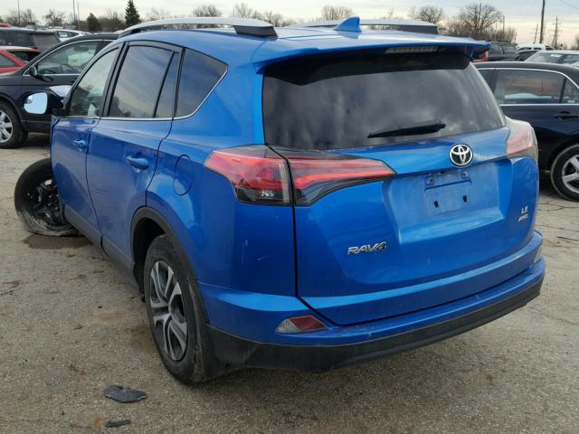 2T3BFREV7GW483718 - 2016 TOYOTA RAV4 LE BLUE photo 3