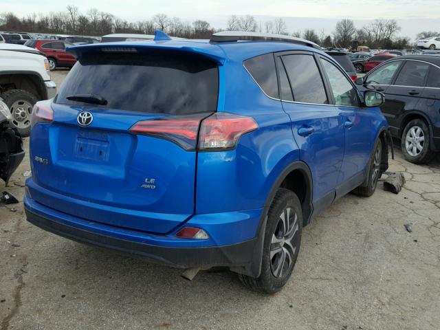 2T3BFREV7GW483718 - 2016 TOYOTA RAV4 LE BLUE photo 4