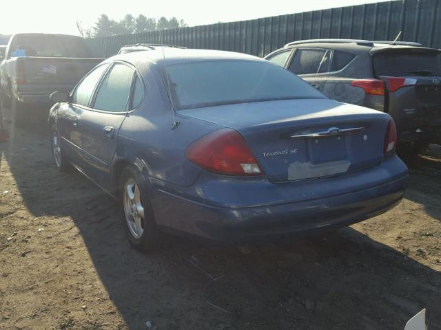 1FAFP53U52G191612 - 2002 FORD TAURUS SE BLUE photo 3