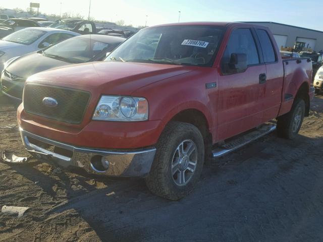 1FTPX04576KB95740 - 2006 FORD F150 RED photo 2