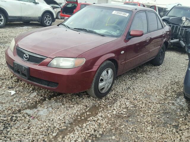 JM1BJ225830143910 - 2003 MAZDA PROTEGE DX MAROON photo 2