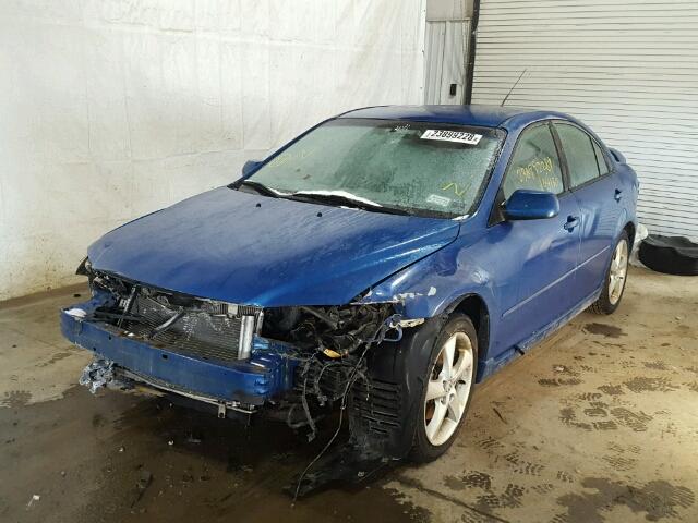 1YVHP84D575M04283 - 2007 MAZDA 6 S BLUE photo 2