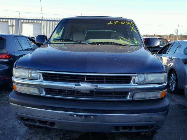 1GNEK13T91J145293 - 2001 CHEVROLET TAHOE K150 BLUE photo 9