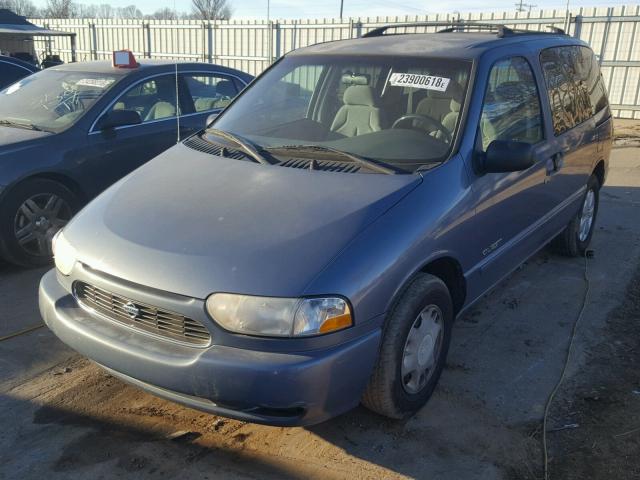 4N2XN11T3XD811581 - 1999 NISSAN QUEST SE BLUE photo 2