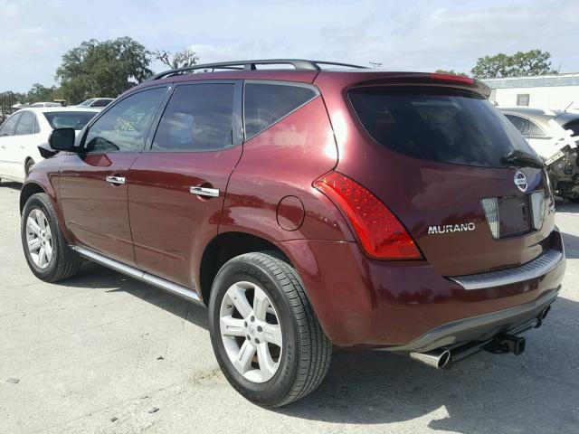 JN8AZ08W57W623306 - 2007 NISSAN MURANO SL MAROON photo 3