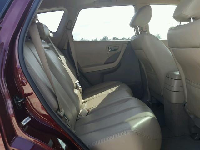 JN8AZ08W57W623306 - 2007 NISSAN MURANO SL MAROON photo 6