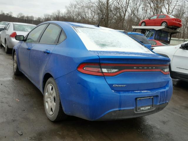 1C3CDFAA2GD503662 - 2016 DODGE DART SE BLUE photo 3