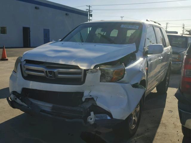 5FNYF28418B003703 - 2008 HONDA PILOT EX WHITE photo 2