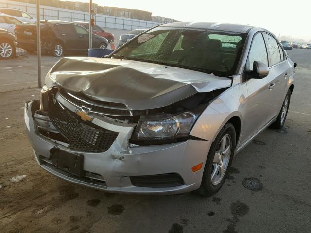 1G1PK5SB7E7382913 - 2014 CHEVROLET CRUZE LT SILVER photo 2