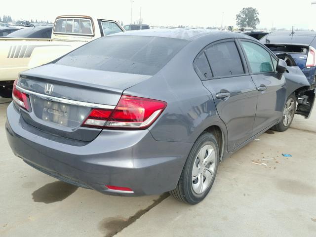 19XFB2F55DE214949 - 2013 HONDA CIVIC LX GRAY photo 4