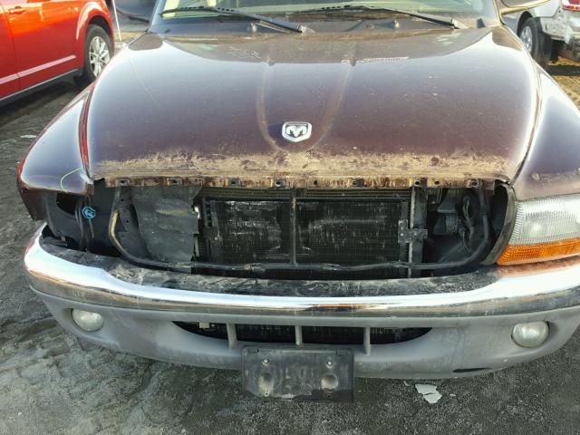 1D7GL42K04S701357 - 2004 DODGE DAKOTA SLT BURGUNDY photo 7