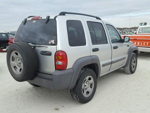 1J4GK48K74W146852 - 2004 JEEP LIBERTY SP SILVER photo 4