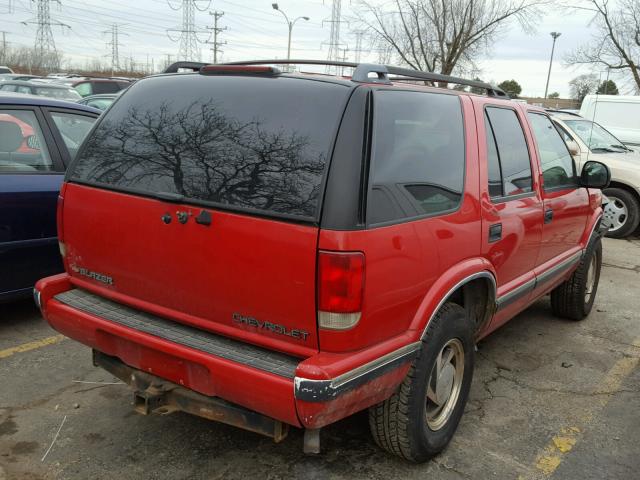 1GNDT13W4T2123590 - 1996 CHEVROLET BLAZER RED photo 4