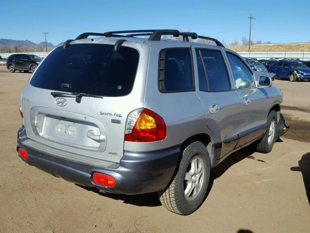 KM8SC73E54U617209 - 2004 HYUNDAI SANTA FE G SILVER photo 4