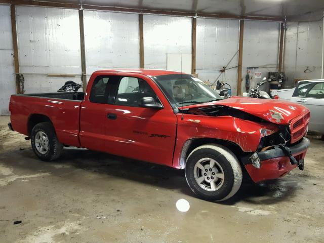 1B7GL22X91S151260 - 2001 DODGE DAKOTA RED photo 9