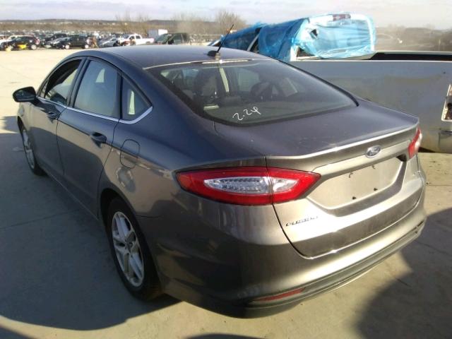 1FA6P0H72E5381373 - 2014 FORD FUSION SE GRAY photo 3