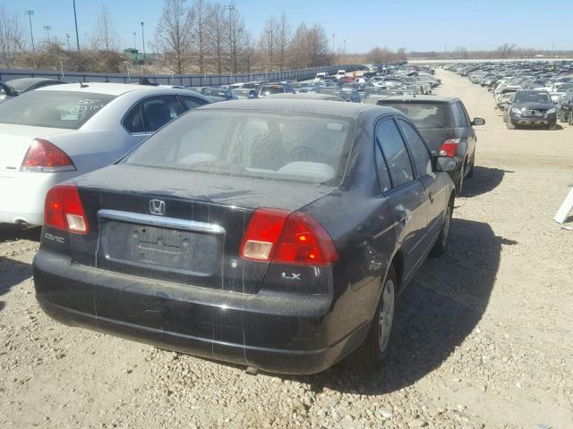 1HGES16531L047954 - 2001 HONDA CIVIC LX BLACK photo 4