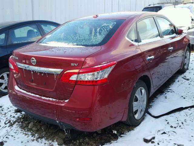 3N1AB7APXFY382638 - 2015 NISSAN SENTRA S RED photo 4