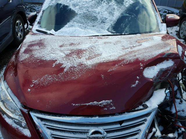 3N1AB7APXFY382638 - 2015 NISSAN SENTRA S RED photo 7