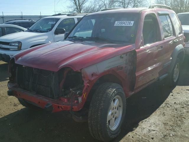 1J4GL48K85W712046 - 2005 JEEP LIBERTY SP RED photo 2