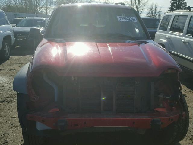 1J4GL48K85W712046 - 2005 JEEP LIBERTY SP RED photo 9