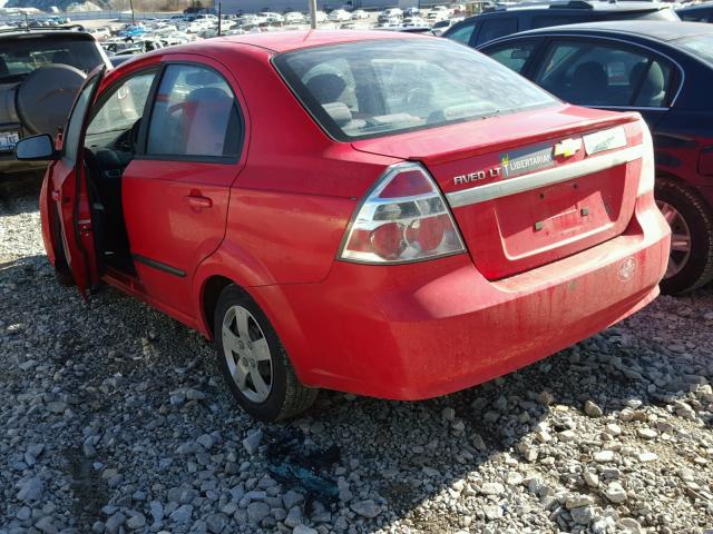 KL1TD5DE0AB123329 - 2010 CHEVROLET AVEO LS RED photo 3