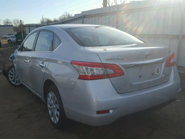 3N1AB7AP9EY210969 - 2014 NISSAN SENTRA S SILVER photo 3