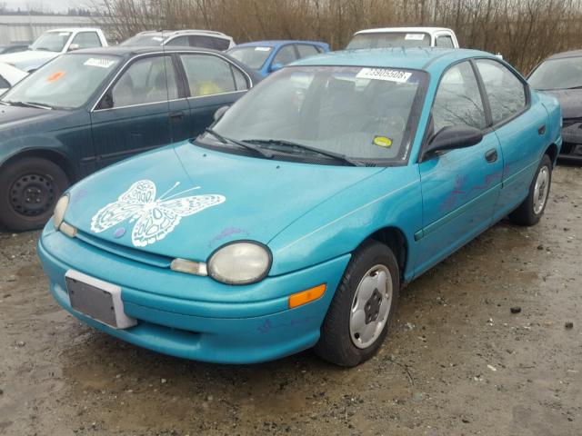 3P3ES47CXTT229719 - 1996 PLYMOUTH NEON TEAL photo 2