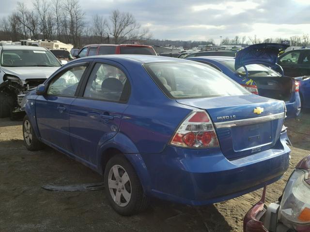 KL1TD56687B053044 - 2007 CHEVROLET AVEO BASE BLUE photo 3