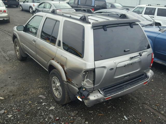 JN8DR07Y11W518785 - 2001 NISSAN PATHFINDER GRAY photo 3