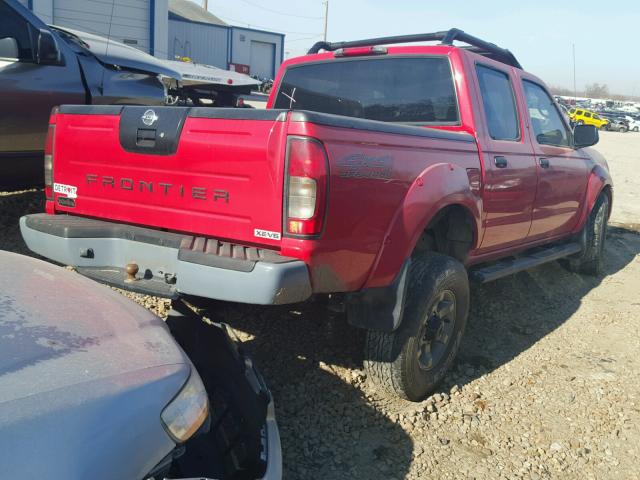 1N6ED27YX4C434929 - 2004 NISSAN FRONTIER C RED photo 4