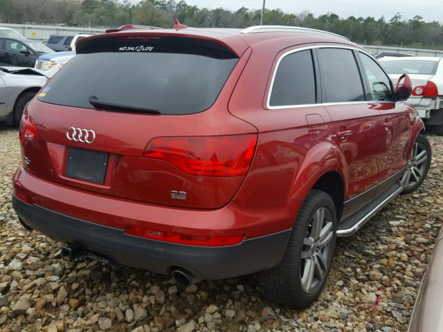 WA1BY74L07D054071 - 2007 AUDI Q7 3.6 QUA RED photo 4