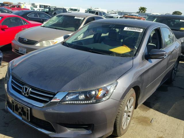 1HGCR2F36EA089060 - 2014 HONDA ACCORD LX GRAY photo 2