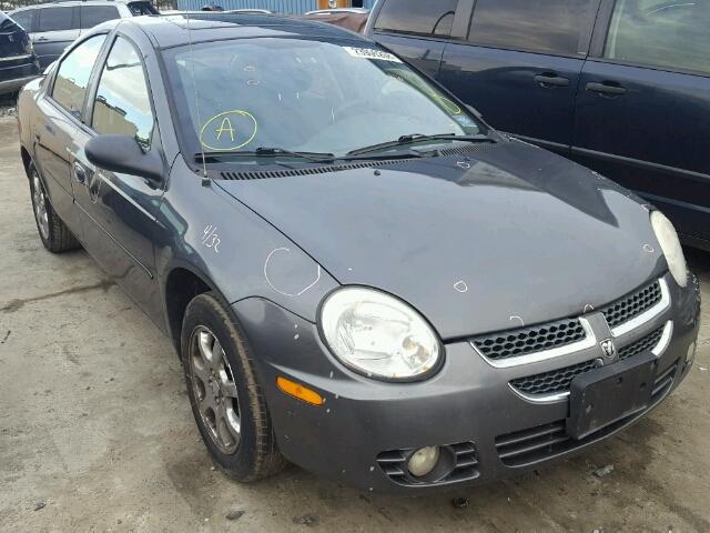 1B3ES56C24D593178 - 2004 DODGE NEON SXT GRAY photo 1