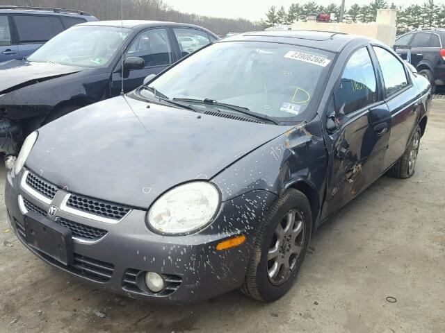 1B3ES56C24D593178 - 2004 DODGE NEON SXT GRAY photo 2