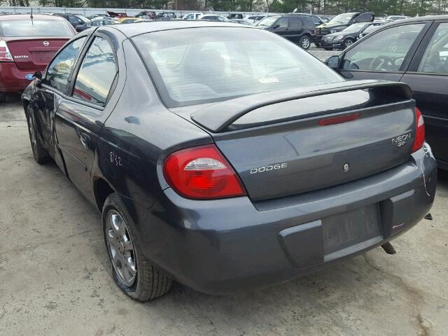 1B3ES56C24D593178 - 2004 DODGE NEON SXT GRAY photo 3