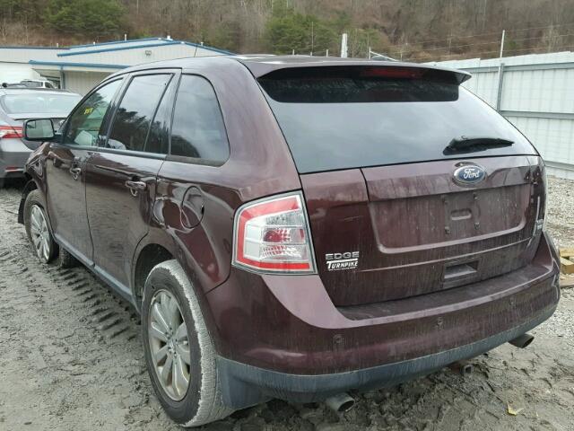 2FMDK4JCXABA72881 - 2010 FORD EDGE SEL MAROON photo 3