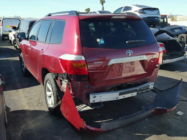 JTEDS41A082061094 - 2008 TOYOTA HIGHLANDER RED photo 3