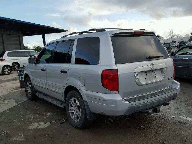 2HKYF18634H553220 - 2004 HONDA PILOT EXL SILVER photo 3