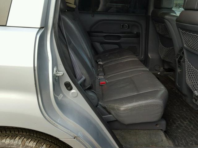 2HKYF18634H553220 - 2004 HONDA PILOT EXL SILVER photo 6