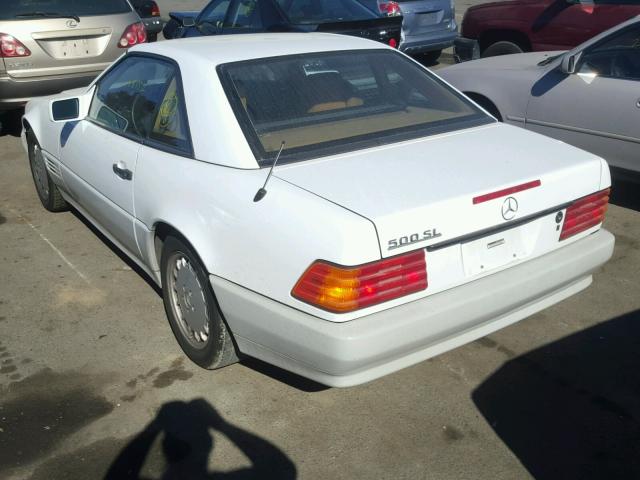 WDBFA66E3LF013838 - 1990 MERCEDES-BENZ 500 SL WHITE photo 3