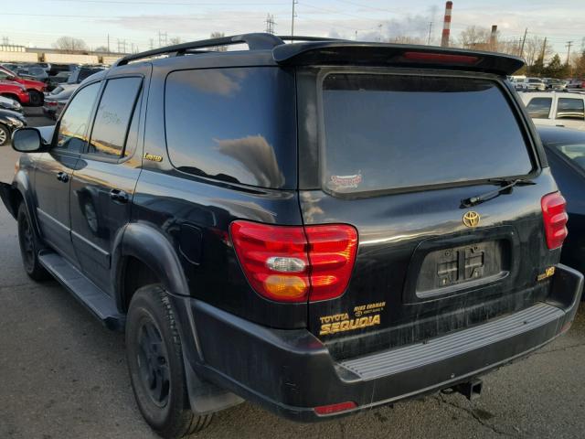 5TDZT38A72S082418 - 2002 TOYOTA SEQUOIA LI BLACK photo 3