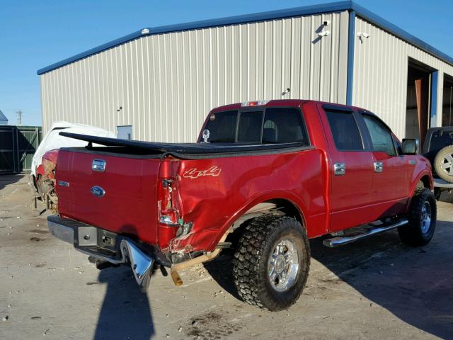 1FTPW14V38FA50568 - 2008 FORD F150 SUPER RED photo 4