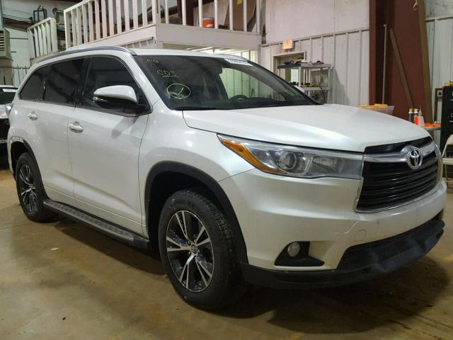 5TDKKRFH2GS167181 - 2016 TOYOTA HIGHLANDER WHITE photo 1