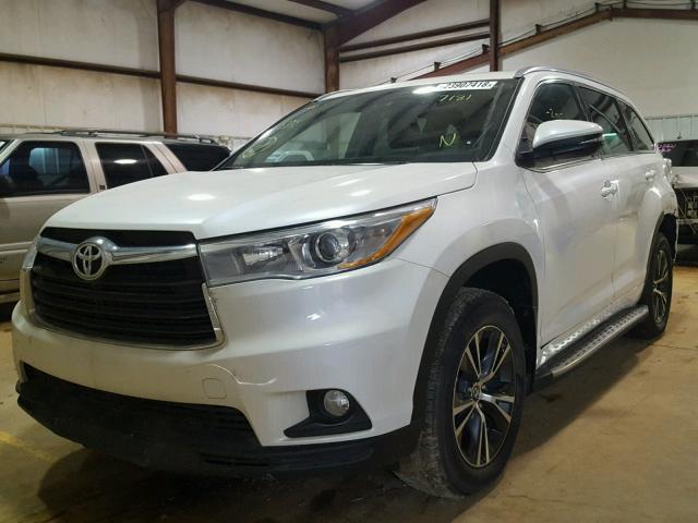 5TDKKRFH2GS167181 - 2016 TOYOTA HIGHLANDER WHITE photo 2