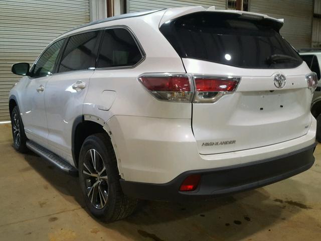 5TDKKRFH2GS167181 - 2016 TOYOTA HIGHLANDER WHITE photo 3