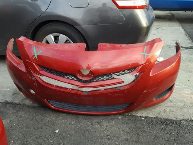 JTDBT923874000679 - 2007 TOYOTA YARIS RED photo 9